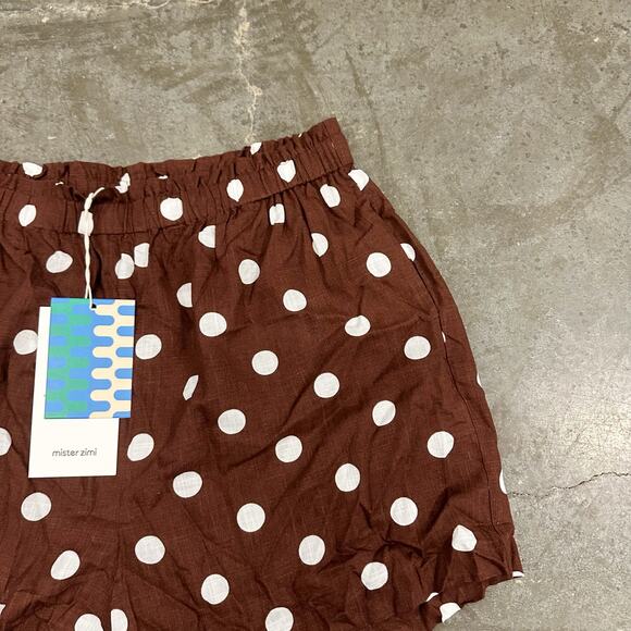 NWT Mister Zimi Kat Shorts In Cookies and Cream Brown Polka Dot sz 8 US - Picture 5 of 11